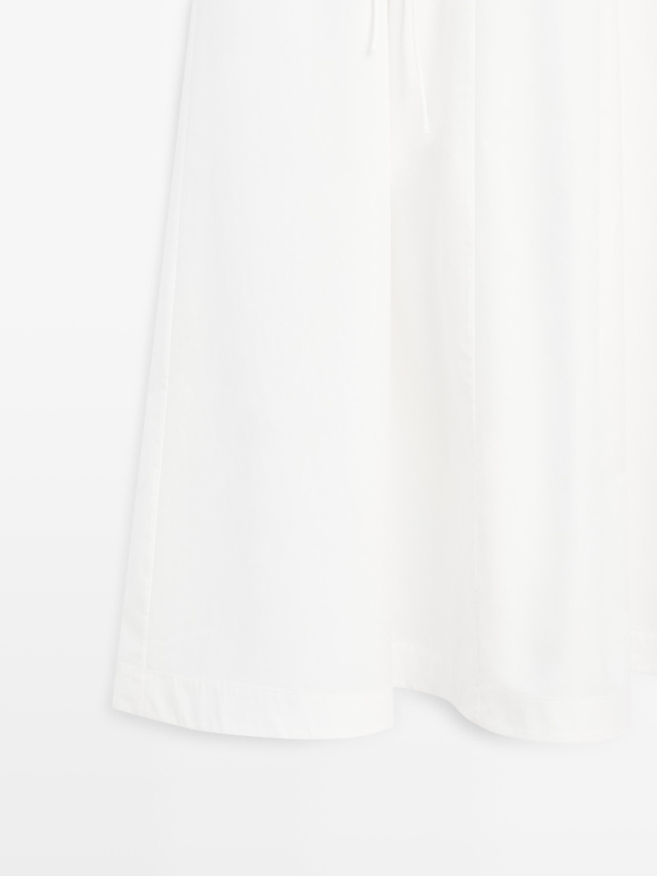 Poplin flounce midi dress
